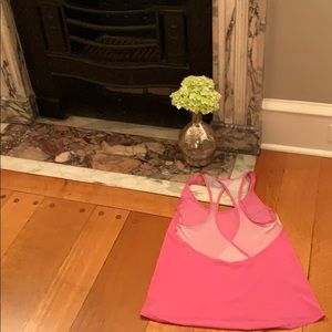 Bright pink lululemon singlet
